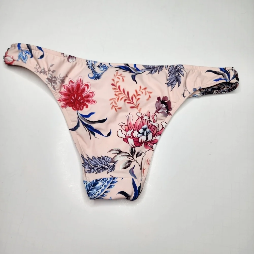Seafolly Water Garden Pink String Side Bikini Bottom Size 12 Womens